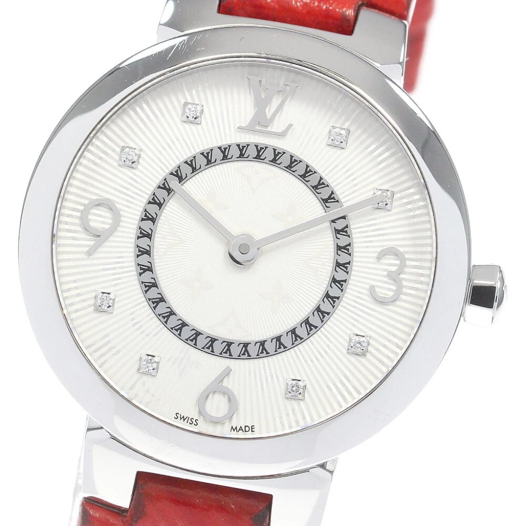 Louis Vuitton Tambour Slim Diamond Silver Dial Quartz Ladies 833187